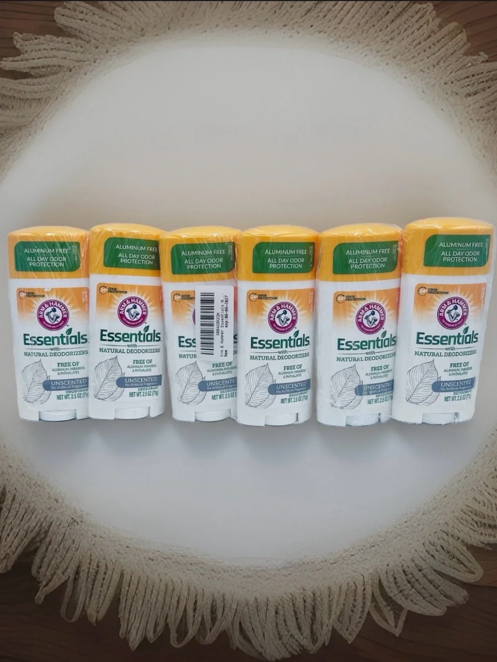 6 Pack Arm & Hammer Essentials Unscented Aluminum Free Deodorant 2.5 oz Exp 6/27